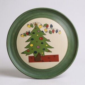 Christmas Swirl Holiday Plate - Festive Serving Plate - Holiday Decor
